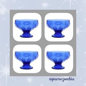 SOLD SET Pioneer Woman Set Sunny days ice cream/parfait dishes. Gift Idea COBALT